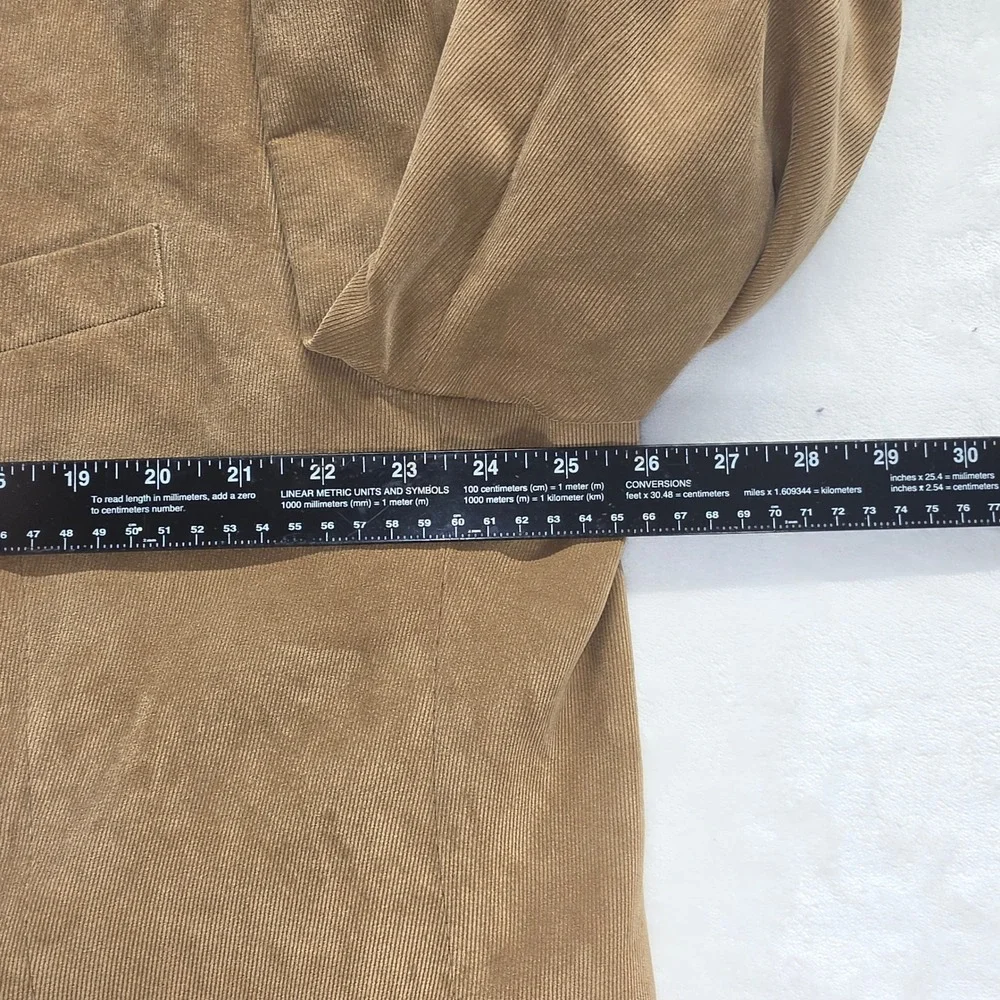 Chaps Mens Tan Brown Corduroy Blazer Sport Coat 50R Regular Fit 2 Button 1041
